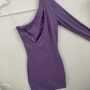 Purple one sleeve dress